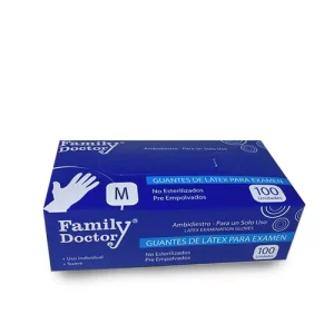GUANTES DE LATEX X 100 UND TALLA L FAMILY DOCTOR
