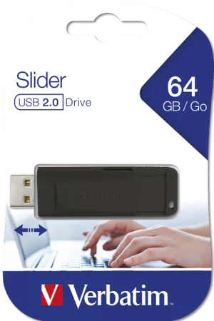 MEMORIA USB 64GB 2.0 SLIDER VERBATIM