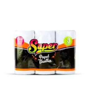 PAPEL TOALLA 2H BL 9.5M X 3 ROLLOS SUPER