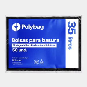 BOLSA BASURA NEGRA BIO 35L 22X22PUL X50 SACOLA