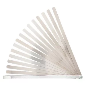 JUEGO DE CALIBRES DE ESPESORES RANGO 00015 A 0040 PULG CON SOPORTE DE ACERO PROTO