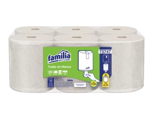PAPEL TOALLA PRECORTADO 2H NATURAL 120MT X 6 ROLLOS FAMILIA